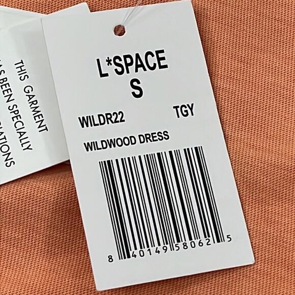 NWT L*Space Wildwood‎ Dress  Tangy Peach Orange Women's Small Mini 100% Cotton - Picture 9 of 14